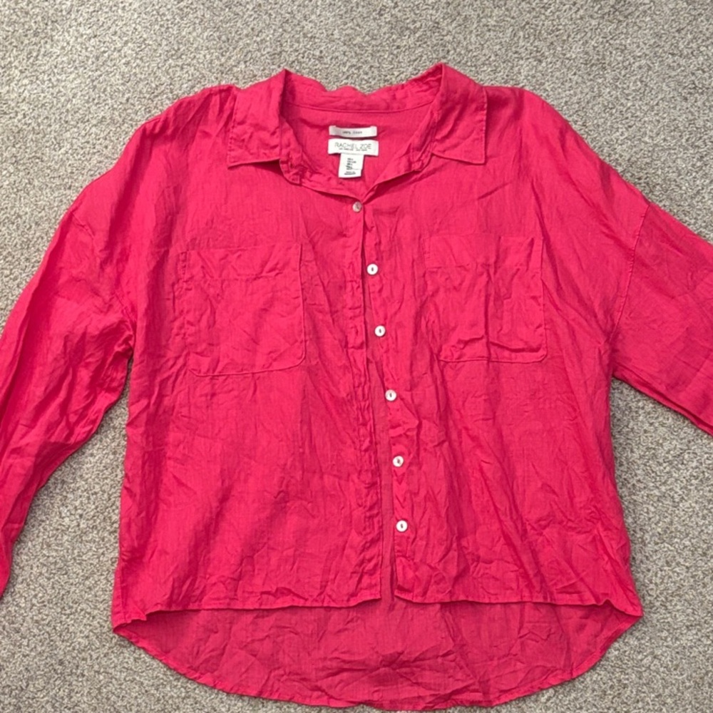 Rachel Zoe Fuchsia Linen Shirt